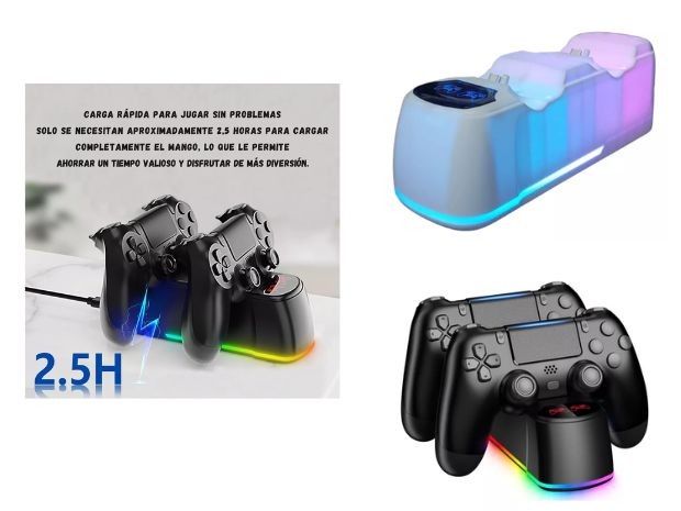 &u+ BASE CARGADORA JOYSTICK PS4 SLIM PRO DOBLE MIND-413